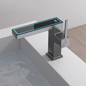 Grifo de <span class=keywords><strong>Lavabo</strong></span> Moderno de Lujo con Pantalla Digital, Monomando y de Instalación en un Solo Orificio para Baño - Product Image 1