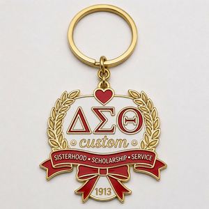 Porte-clés personnalisés pour sororités, pendentifs lettres grecques, souvenirs universitaires et de campus - Product Image 2