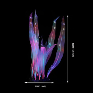 <span class=keywords><strong>Aquarium</strong></span> <span class=keywords><strong>Aquarium</strong></span> Landschap Decoratie Siliconen Zachte Grote Kelp Plastic Lichtgevende Water Gras Simulatie Water Gras - Product Image 2