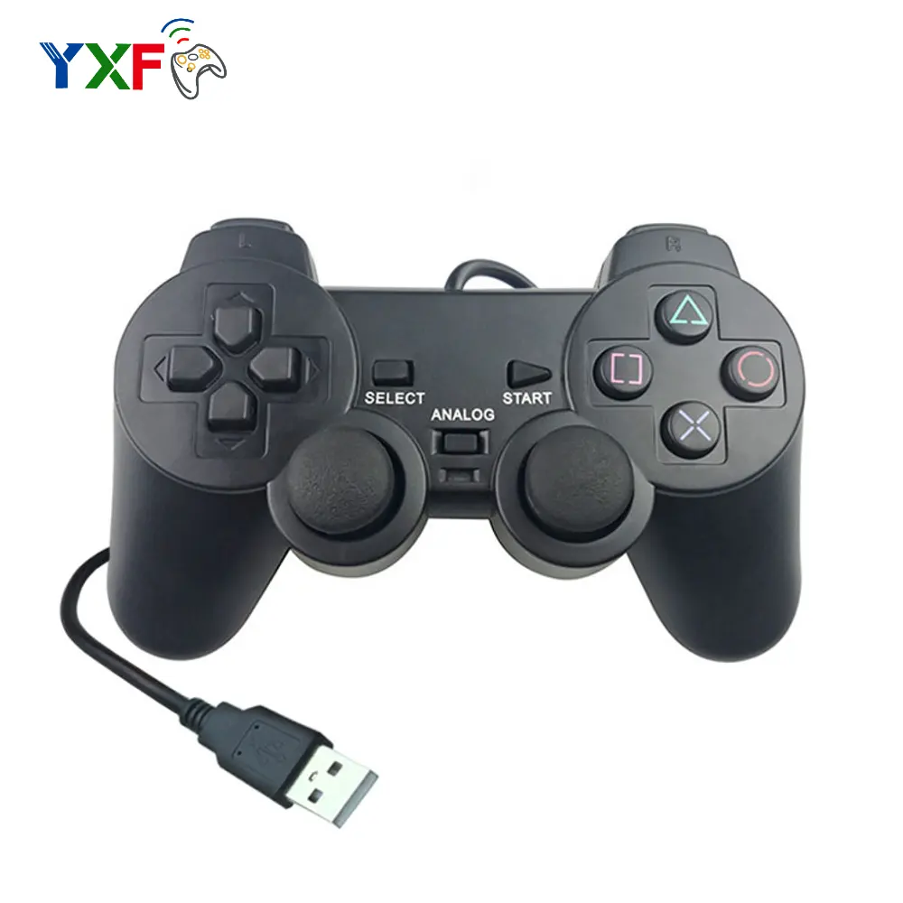 ตัวควบคุม USB สายเกมแพดสำหรับ Sony PlayStation2 Ps2 Pad ทดแทน