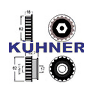 Dispositif de roue libre d'alternateur compatible avec VW TOUAREG 5.0 R50 TDI Diesel (KW : 257, HP : 350) de 08-2007 à 05-2010 - Product Image 3