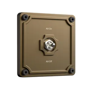 Novo Design De Aço Inoxidável Toggle Interruptor De Parede Zigbee Brass Pull Button Switch Com Alaxe Voice Control Smart Switch
