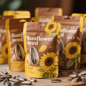 Pochette debout <span class=keywords><strong>de</strong></span> qualité alimentaire graines <span class=keywords><strong>de</strong></span> tournesol logo personnalisé emballage sac <span class=keywords><strong>de</strong></span> graines <span class=keywords><strong>de</strong></span> tournesol à fond plat avec fermeture éclair en feuille d'aluminium PE - Product Image 1