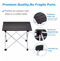 Table pliante élégante en aluminium pour l'extérieur, bureau de camping facile à monter pour le camping en famille et les fêtes