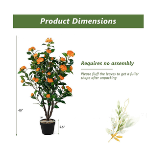 Arbre de Camélia Artificiel <span class=keywords><strong>en</strong></span> Gros d'Usine, Plantes Fleuries Artificielles, Faux Arbre à Fleurs <span class=keywords><strong>en</strong></span> <span class=keywords><strong>Pot</strong></span> pour Intérieur/Extérieur - Product Image 3