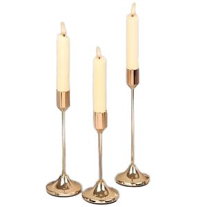 Candelabros Altos de Latón Dorado Vintage para Velas Cónicas, Centros de Mesa para Bodas, Decoración Otoñal para el Hogar - Product Image 2