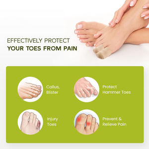Protège-<span class=keywords><strong>orteils</strong></span> de mise à niveau, embouts en silicone pour <span class=keywords><strong>orteils</strong></span> fermés, protège-manches en tissu, prévient le soulagement de la douleur pour les <span class=keywords><strong>cors</strong></span>, les ampoules - Product Image 4