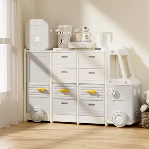 Larger Storage Space Children's Furniture With Drawer Plastic Toy Organizers And Storage Car Shape Kids Storage Cabinet