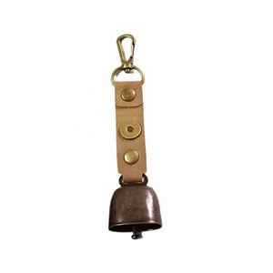 Custom logo Wholesale Custom Creative <b>Personalized</b> Gift Vintage Brass Bells Dog Pet Training Outing Hiking Leather <b>Keychain</b> - Product Image 3