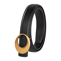Ceinture pour femme en cuir de vachette pleine fleur Sundo avec boucles en acier inoxydable dorées en forme de C pour accessoires de mode