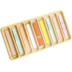 Caja de almacenamiento de correas de reloj de madera para viajes internacionales, caja organizadora compartimentada para correas de reloj, bandeja portátil para exhibir relojes, madera maciza - Product Image 5