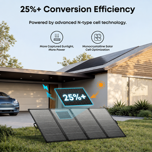 Chargeur solaire portable ultra-léger 22 lb Anker SOLIX PS400 Panneau bifacial 400W pliable IP68 résistant à l'eau pour camping-car - Product Image 4