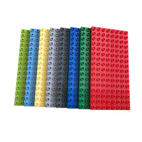 Bloques de construcción de piezas grandes con placas base de doble cara, paneles de bloques de construcción, ensamblaje de escenas de pared con bloques de construcción