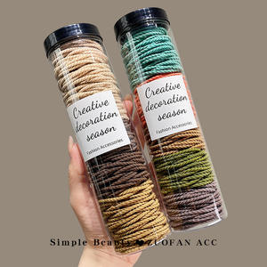 100 pièces/boîte, élastiques à cheveux en fil de haute qualité, antidérapants, pour filles, simples et élégants, bandeaux pour enfants, pour femmes, vente en gros - Product Image 2