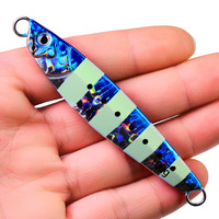 Leurre métallique lumineux OEM pour pêche en mer, leurre dur artificiel imprimé, coulant longue distance, 40g/60g, sans hameçons