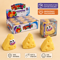 Jouet Squishy en Forme de Fromage Croustillant, Coupes Triangulaires, Visages Amusants, Jouets Anti-Stress à Presser, Cadeau, Lot de 12 Pièces pour Présentation