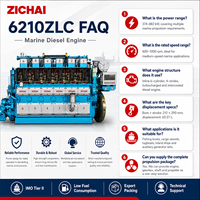 Moteur diesel marin à vitesse moyenne SCDC ZICHAI 6210ZLC-5 662 kW 750 tr/min, remplacement pour Yanmar 6N330, utilisé pour les bateaux de transport de marchandises