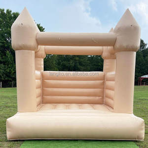 Château gonflable miniature d'intérieur, commercial, blanc pastel - Product Image 4