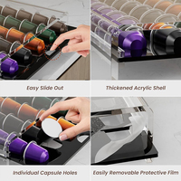 Support d'affichage pour capsules de café en acrylique transparent personnalisé, compatible avec les capsules Nespresso Vertuo, support de rangement pour 40 capsules