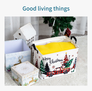 In feltro di poliestere pieghevole per uso domestico cesto per la biancheria a forma quadrata con manici per bambini sacchetti per l'imballaggio di <span class=keywords><strong>natale</strong></span> Festival - Product Image 5