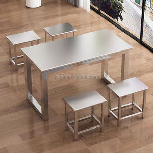 Moderno ristorante interno stile caffè in acciaio inox tavoli e sedie bianco tavolo e <span class=keywords><strong>arancione</strong></span> sedia per la caffetteria <span class=keywords><strong>mobili</strong></span> - Product Image 4