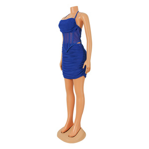 Ensemble jupe courte en maille à bretelles sexy, mode beauté, tailles S-XXL - Product Image 4