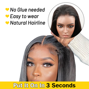 SUKI ORIGINAL Wear And Go pelucas de cabello humano, fácil instalación HD Swiss Lace Front cierre peluca, recta sin pegamento HD pelucas para todas las mujeres - Product Image 5