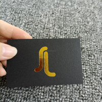Cartes de visite en carton texturé gaufré personnalisées 500g Argent et noir Marquage à chaud Logo personnalisé