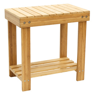 Bamboo <b>bathroom</b> <b>stool</b>, shoe changing <b>stool</b>, storage <b>stool</b>, shower <b>stool</b>, non-slip, thickened, multi-functional <b>bathroom</b> storage - Product Image 1