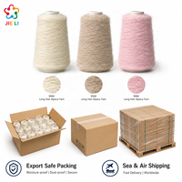 Fil fantaisie effet alpaga à poils longs 9NM, mélange laine et polyester recyclé, fil à tricoter moelleux pour pulls d'hiver – Approvisionnement direct usine