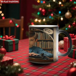 Mug en céramique noir givré de 11 oz, tasse à boire activée par la chaleur, utilisation intérieure et extérieure toute saison - Product Image 1