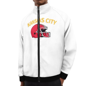 Fútbol americano Kansas City Team Winter Zip-up Chaquetas <span class=keywords><strong>de</strong></span> hombre casuales simples y elegantes Chaqueta <span class=keywords><strong>de</strong></span> rugby - Product Image 3