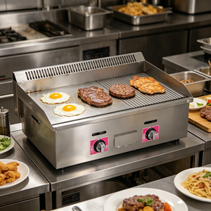 Plancha de Cocina de Acero Inoxidable con Dos Quemadores, Cocina Comercial de 2800PA SURPASS JXP‑R722, Calentamiento Rápido, Sin Humo, para Restaurante - Product Image 2
