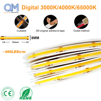 Bande LED COB en cuivre haute luminosité 3mm 24V avec télécommande USB IP20, lumière douce pour l'éclairage de paysages, de chambres et de meubles