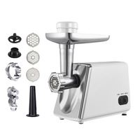 Hachoir à Saucisses Électrique Compact 450W avec Logo Personnalisé pour Catalogues d'Appareils Électroménagers de Distributeurs, avec 3 Lames