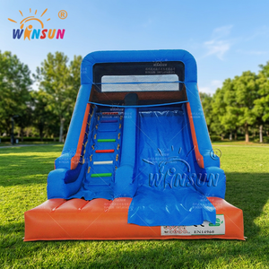 Toboggan gonflable WINSUN avec échelle d'escalade colorée et base orange, équipement de terrain de jeu pour enfants de qualité commerciale pour l'extérieur - Product Image 1