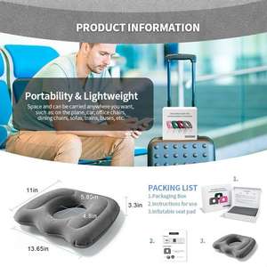 <span class=keywords><strong>Coussin</strong></span> d'<span class=keywords><strong>air</strong></span> gonflable <span class=keywords><strong>anti</strong></span>-décubitus floqué en PVC antidérapant pour le bureau longue séance approvisionnement en soins de santé pour les hémorroïdes à long terme - Product Image 4