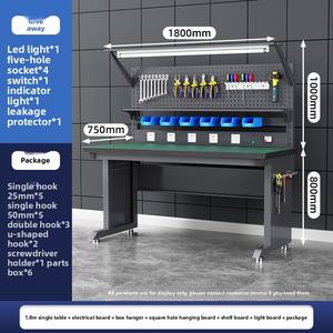 Table de travail antistatique en acier avec éclairage pour atelier d'usine, idéale pour la maintenance et la réparation électronique, convient également pour la cuisine et la salle de bain - Product Image 3
