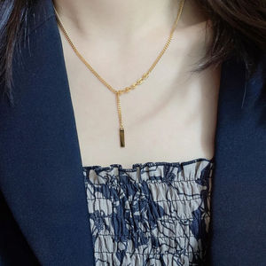 Zhou Family Peace Lucky Charm Necklace For Women Geometric Zinc Alloy 10cm Extended Chain Gift Fashion Pendant Necklaces - Product Image 2