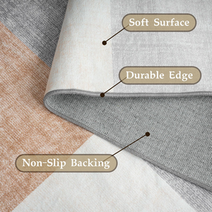 Alfombra de área de lavado a máquina con logotipo personalizado de fábrica para sala de estar estilo geométrico alfombra con respaldo no silp - Product Image 4