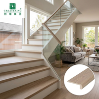 Profilé de nez de marche en WPC étanche de 8 pieds (2,44 m) de long, marches de escalier en vinyle sans joint de 94,5 pouces (2,40 m) de long pour accessoires de revêtement de sol LVP de 4-3/8 pouces (11,5 cm) de large