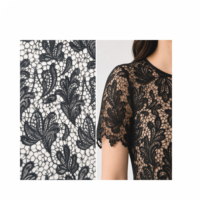 Tissu de dentelle brodée hydrosoluble à motifs floraux pour robe de mariée, robe de cérémonie, vêtements de mode RTW, fournisseur
