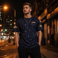 Conjunto de Camiseta de Fútbol con Estampado de Galaxia Personalizado, Uniforme de Fútbol por Sublimación, Fabricante OEM