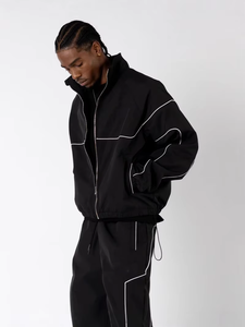 Conjunto Deportivo Unisex Impermeable de Nailon y Poliéster al por Mayor con Forro Polar, Franjas Reflectantes y Cortavientos para <span class=keywords><strong>Hombre</strong></span> - Product Image 5