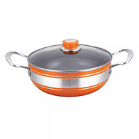 Marmite à soupe antiadhésive épaissie en aluminium avec deux poignées, ustensile de cuisine domestique 20CM