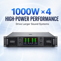 Amplificateur de puissance professionnel AD410 à 2 canaux 1000W*4, amplificateur PA à montage en rack avec écran LCD pour système sonore de scène, karaoké, bar