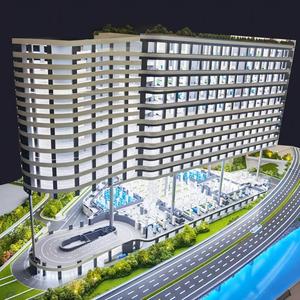 Modello Architettonico Personalizzato di Edificio per Uffici in Miniatura, Scala 1:100, Casa 3D in Plastica/Vetro, Colore Personalizzabile - Product Image 1