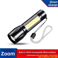 Lampe de poche LED IP54, étanche, en alliage d'aluminium, chargement USB, super lumineuse, Mini lampe rechargeable pour usage d'urgence, batterie au Lithium 14500
