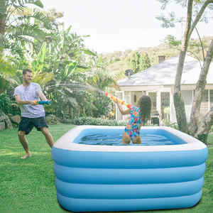 สระน้ำเป่าลมทรงสี่เหลี่ยมผืนผ้า PVC สำหรับเด็ก ใช้งานกลางแจ้ง ขนาดใหญ่ - Product Image 1
