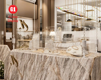 Vitrine de bijouterie haut de gamme personnalisée et écologique, en verre trempé de luxe, pour la décoration intérieure des boutiques